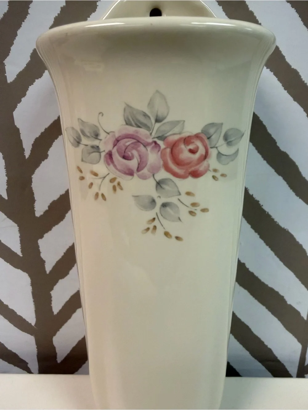 Vintage Pfaltzgraff Trousseau Floral Wall Vase